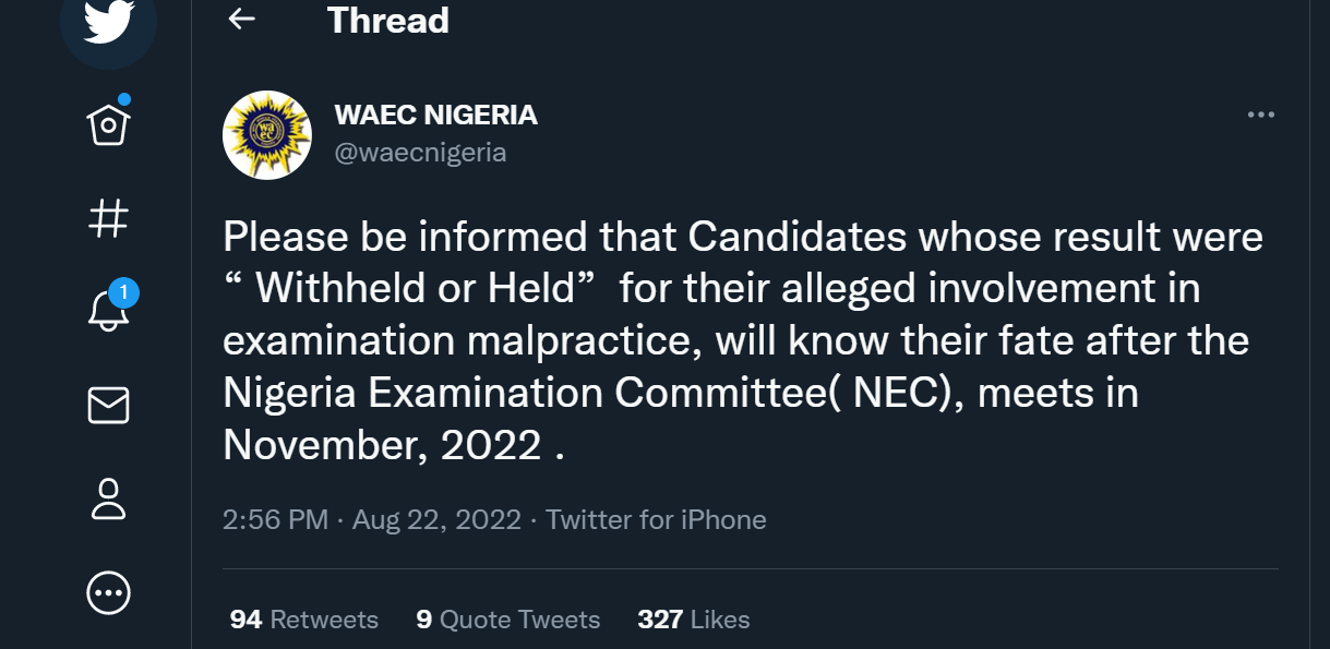 When Will WAEC Withheld Result Be Out For 2022 See Date